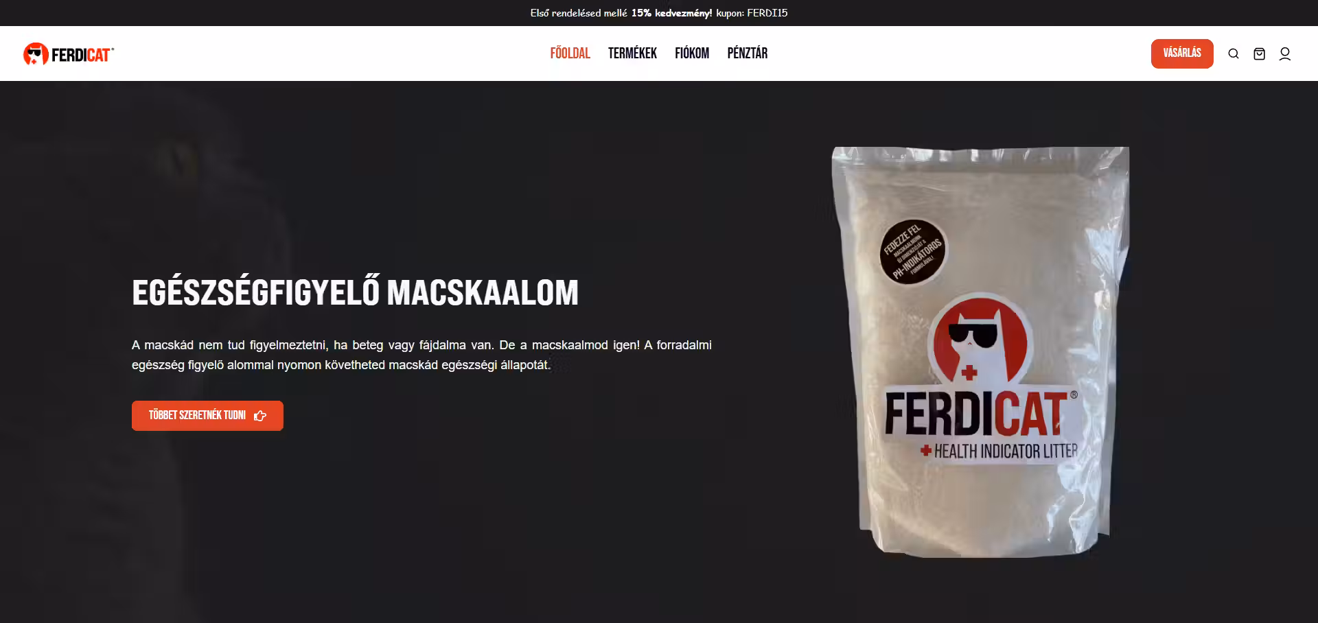 Ferdicat webshop - egyedi e-kereskedelmi weboldal Győr